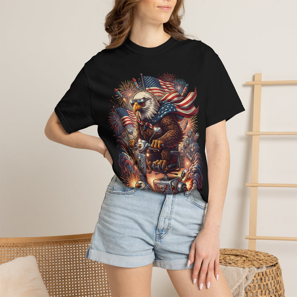 The Outrider — Patriotic Bald Eagle Motorcycle T-Shirt