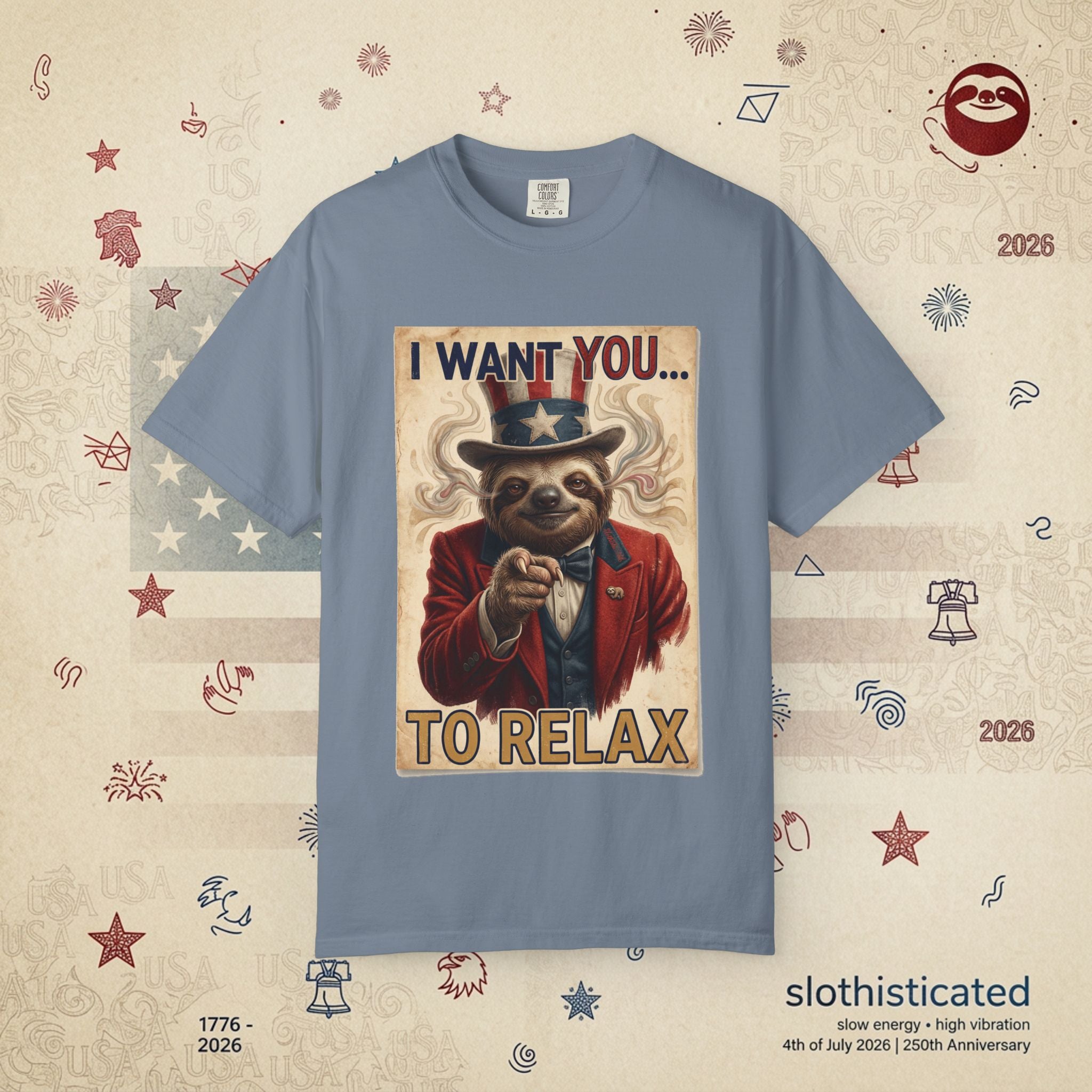 Uncle Slow — Patriotic Uncle Sam Sloth Relax Parody T-Shirt