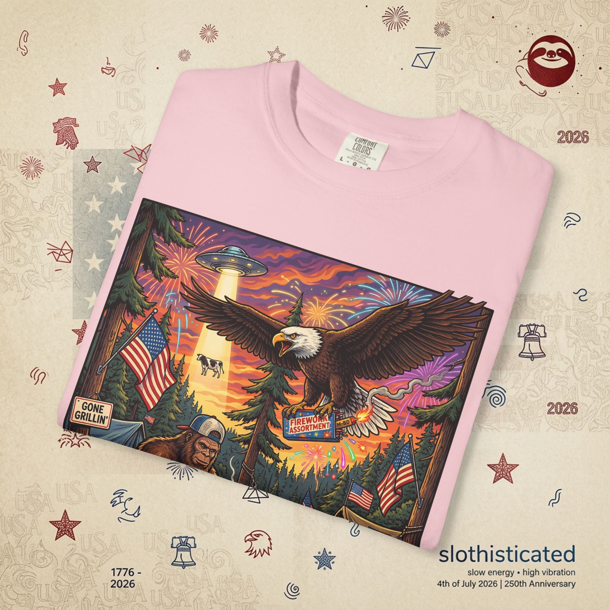 The Pitmaster — Patriotic Sasquatch Eagle Cookout T-Shirt