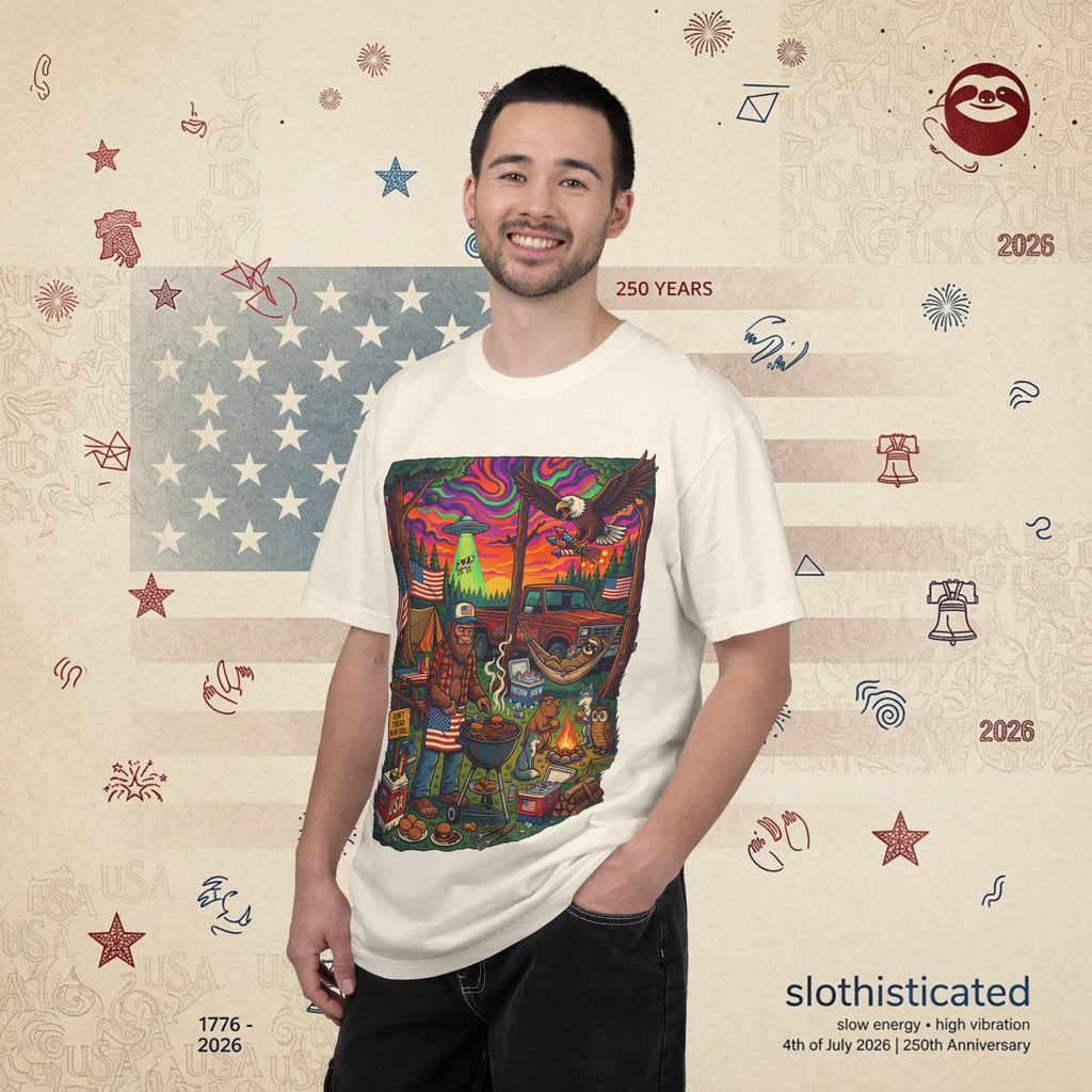 The Long Weekend — Sloth Campfire Americana T-Shirt