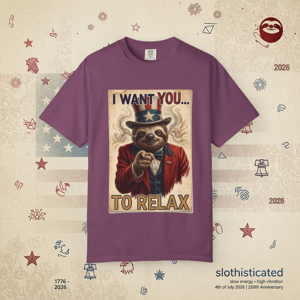 Uncle Slow — Patriotic Uncle Sam Sloth Relax Parody T-Shirt