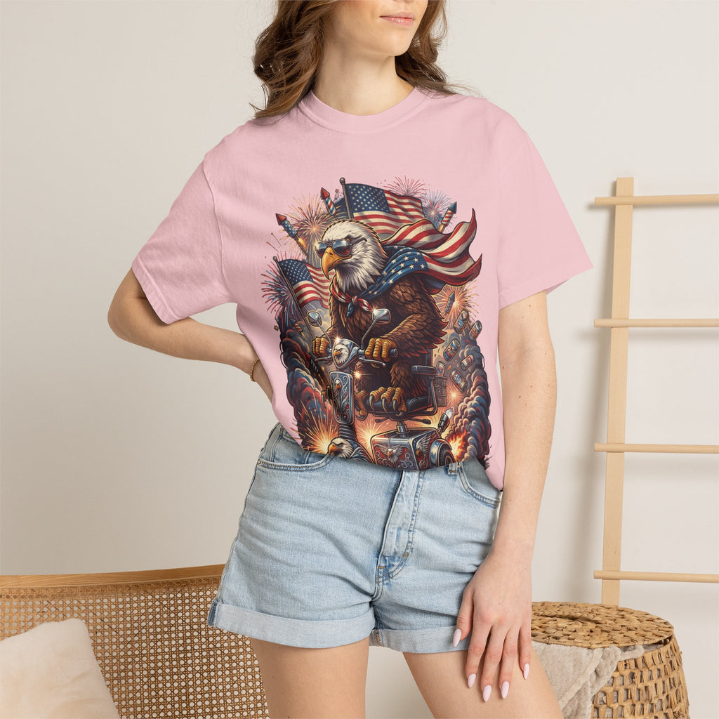 The Outrider — Patriotic Bald Eagle Motorcycle T-Shirt