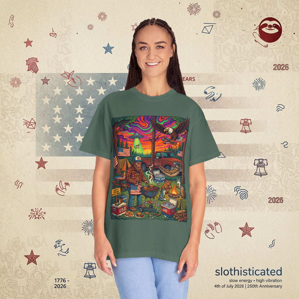 The Long Weekend — Sloth Campfire Americana T-Shirt