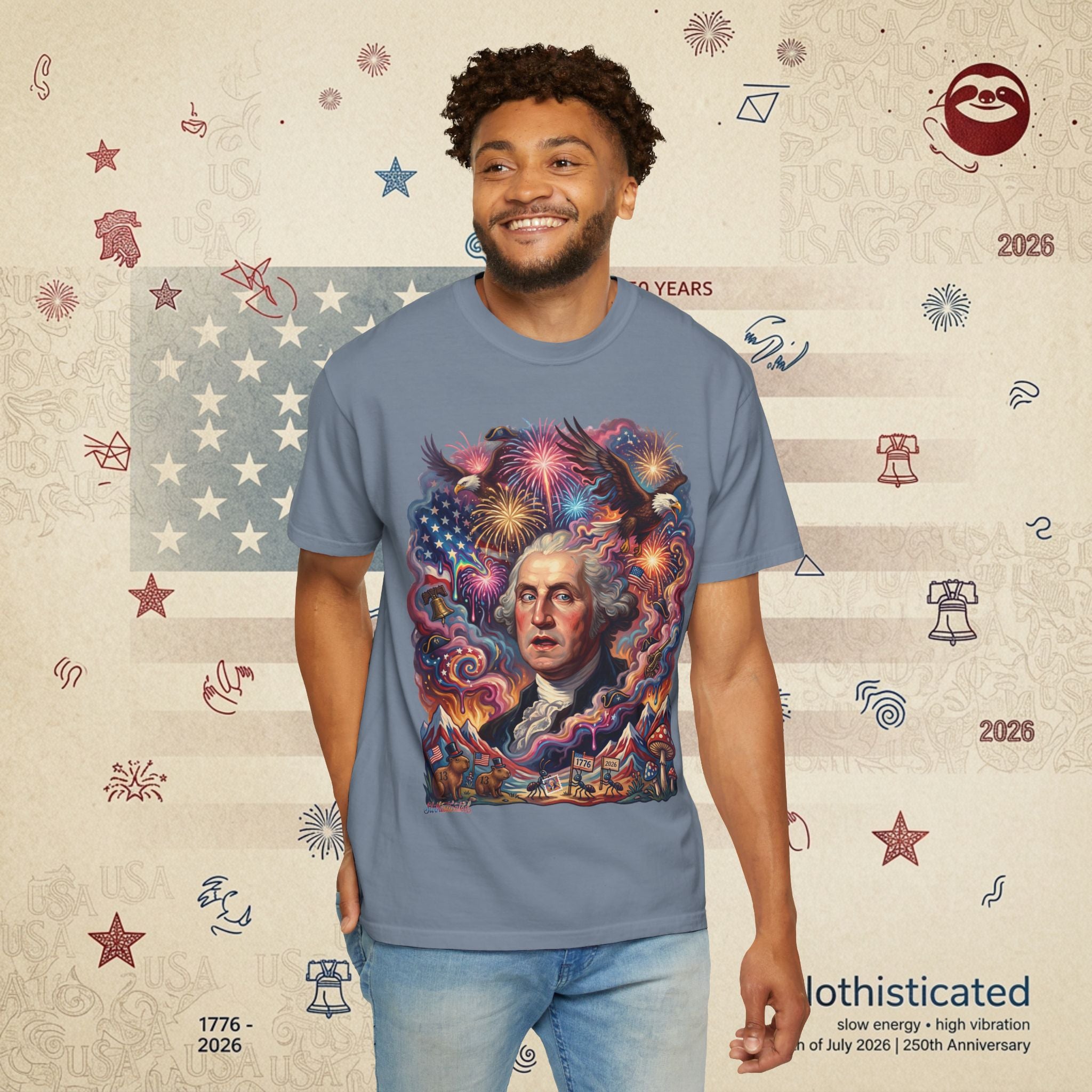 The Reverie — Psychedelic George Washington Fireworks T-Shirt