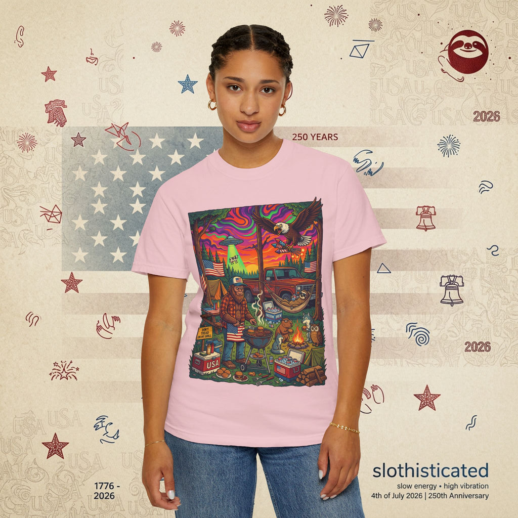 The Long Weekend — Sloth Campfire Americana T-Shirt