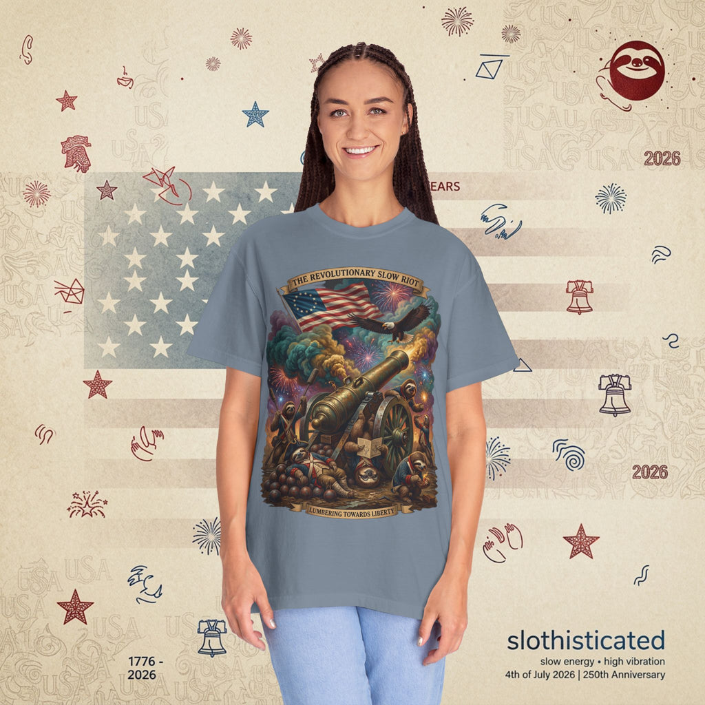 The Slow Riot — Patriotic Revolutionary Cannon 1776–2026 T-Shirt