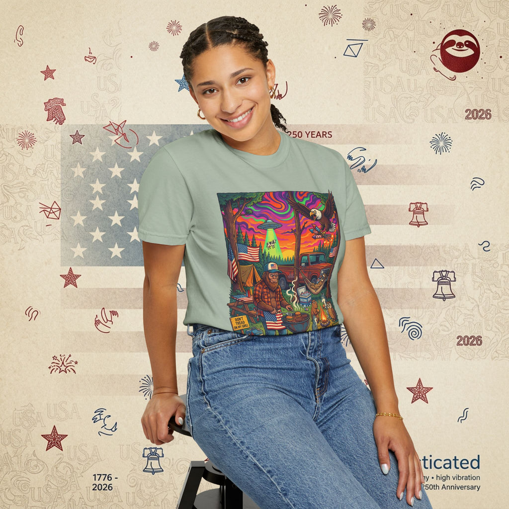 The Long Weekend — Sloth Campfire Americana T-Shirt