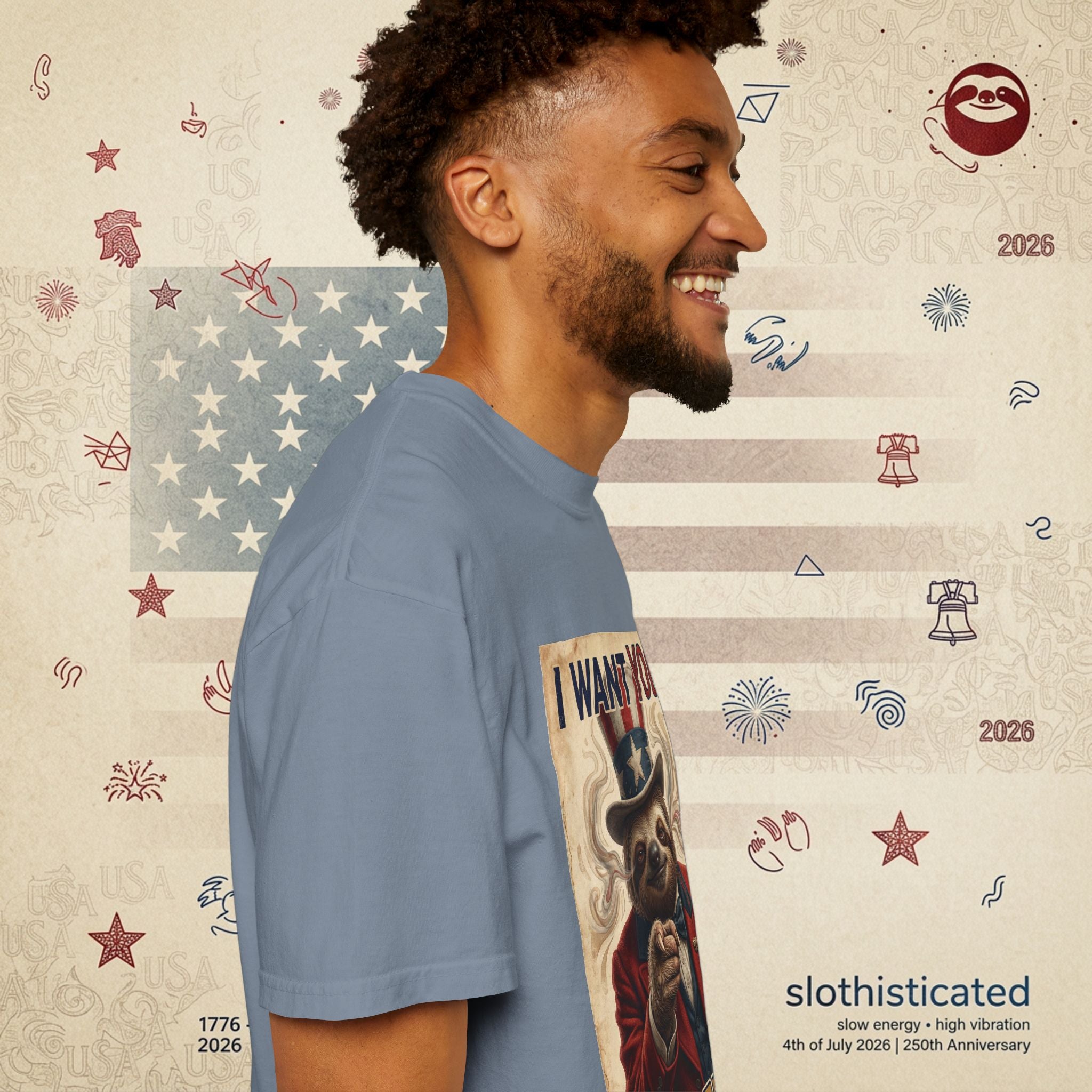 Uncle Slow — Patriotic Uncle Sam Sloth Relax Parody T-Shirt