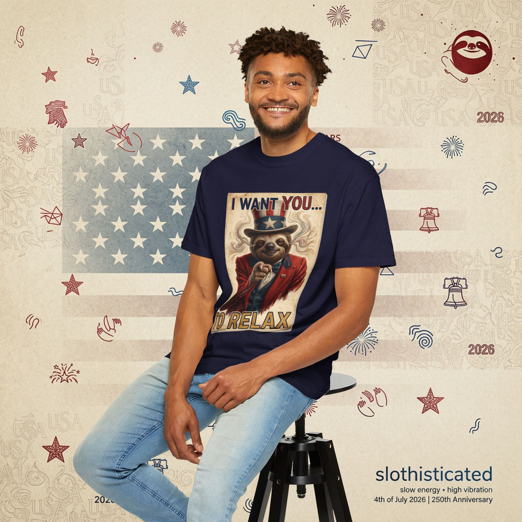 Uncle Slow — Patriotic Uncle Sam Sloth Relax Parody T-Shirt