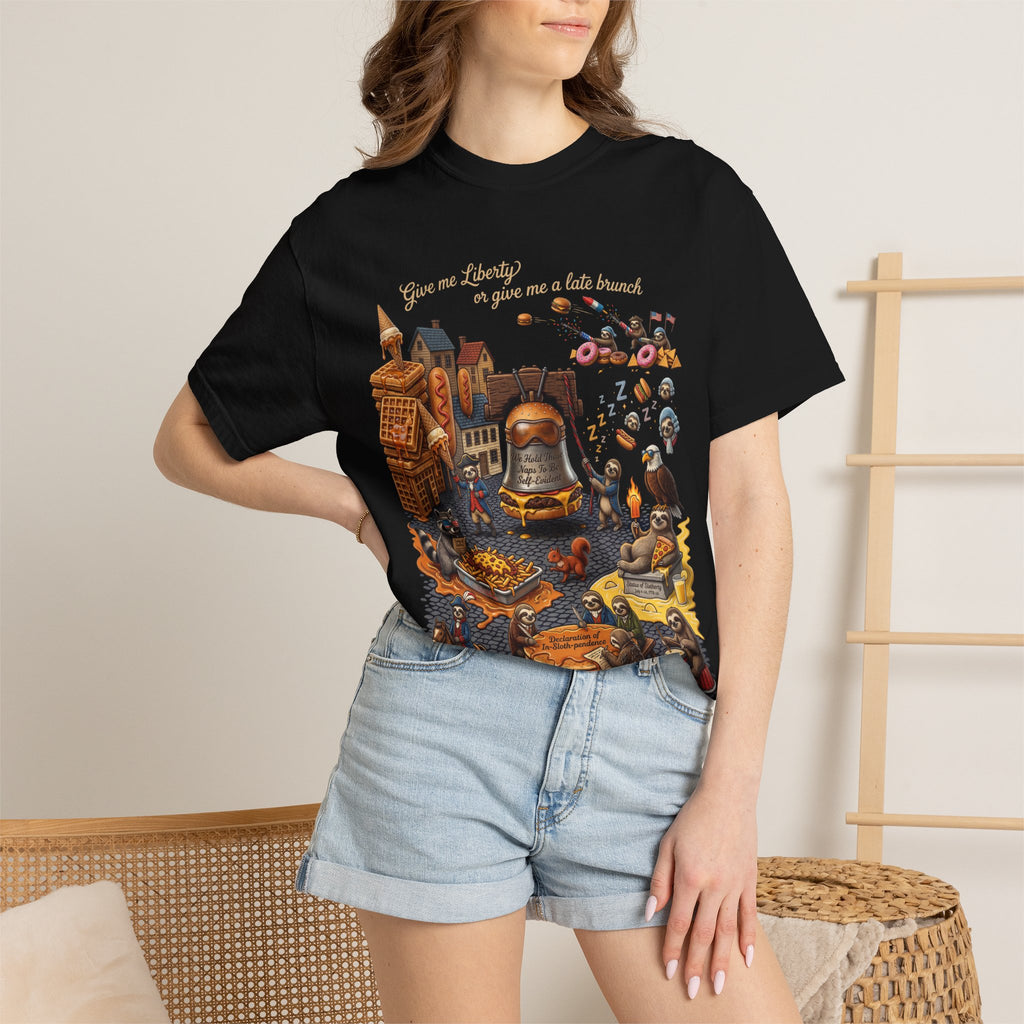 The Late Brunch — Liberty Bell Sloth Vintage Illustration Tee