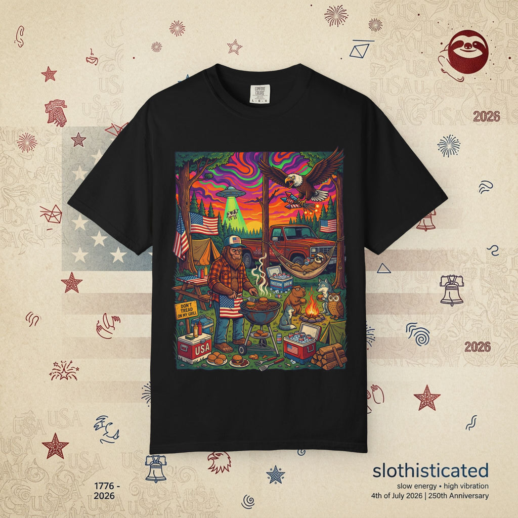 The Long Weekend — Sloth Campfire Americana T-Shirt