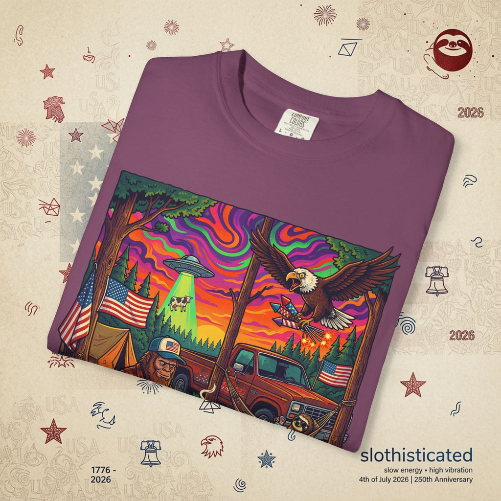 The Long Weekend — Sloth Campfire Americana T-Shirt