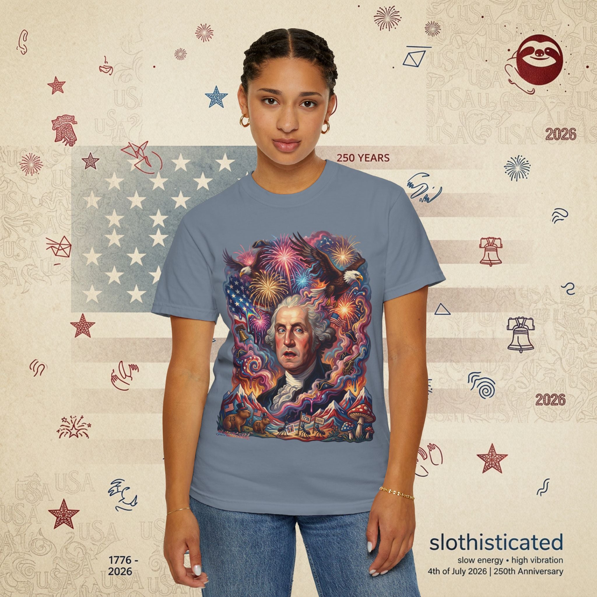The Reverie — Psychedelic George Washington Fireworks T-Shirt