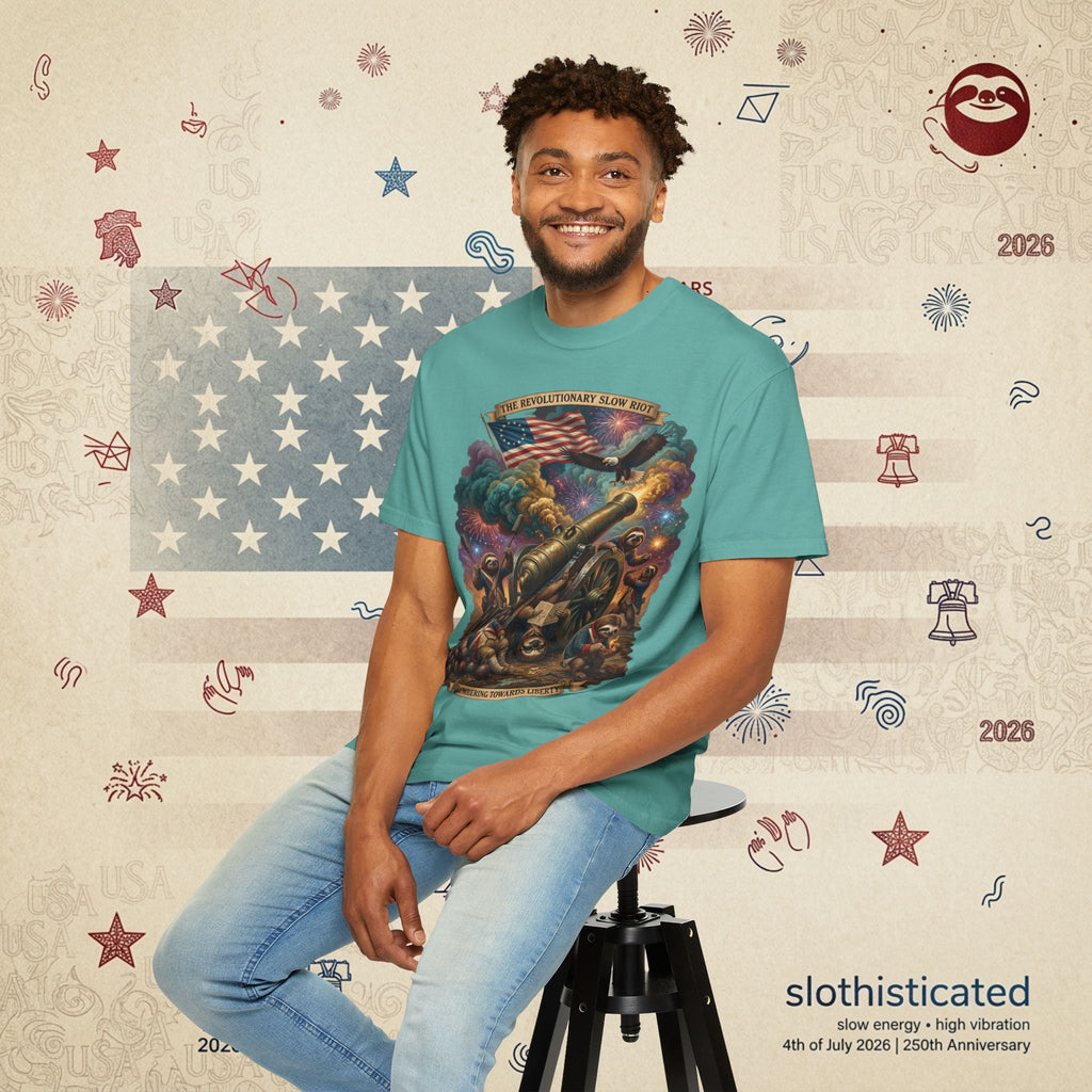 The Slow Riot — Patriotic Revolutionary Cannon 1776–2026 T-Shirt
