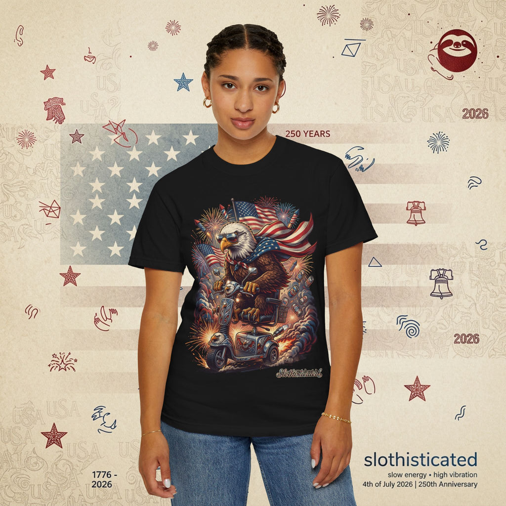 The Outrider — Patriotic Bald Eagle Motorcycle T-Shirt