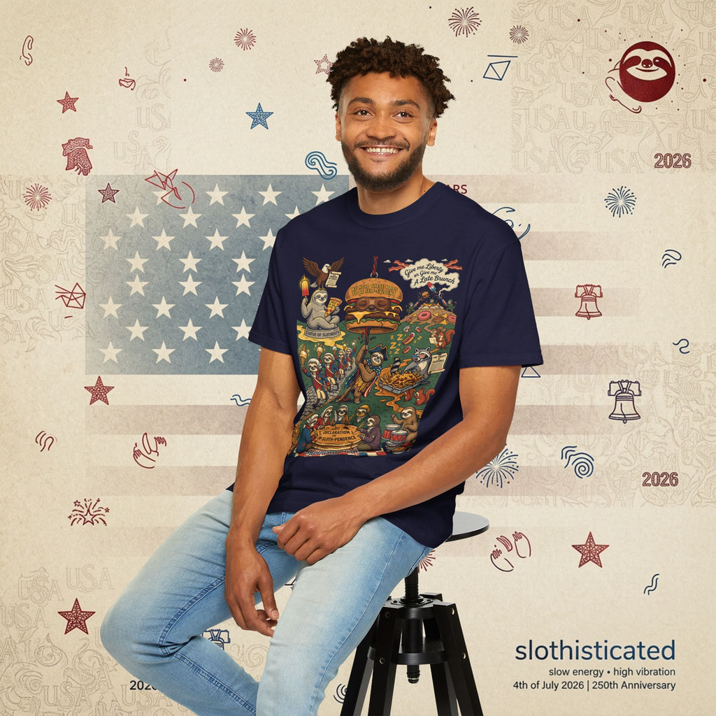 Independence Or Eats Later — Sloth Cookout Comic Tee