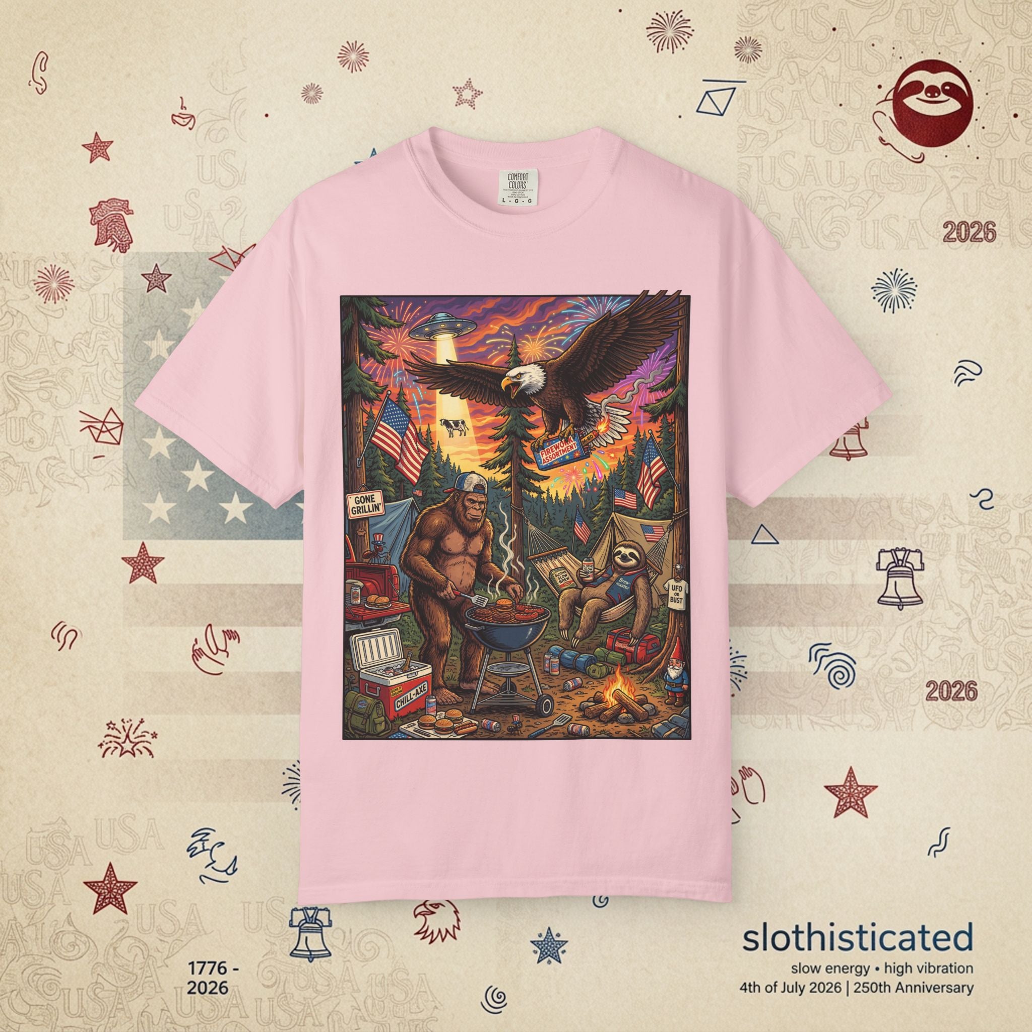 The Pitmaster — Patriotic Sasquatch Eagle Cookout T-Shirt