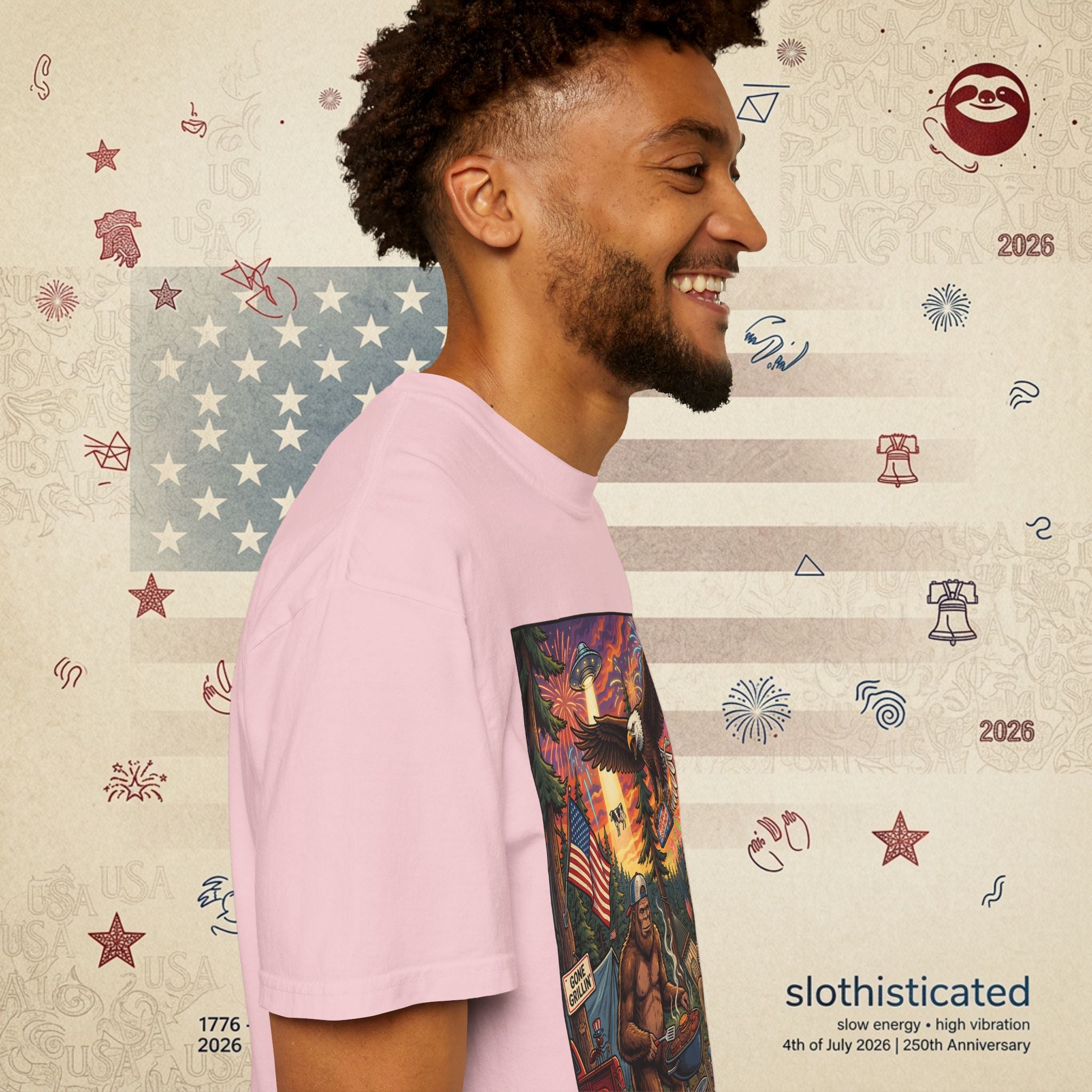 The Pitmaster — Patriotic Sasquatch Eagle Cookout T-Shirt