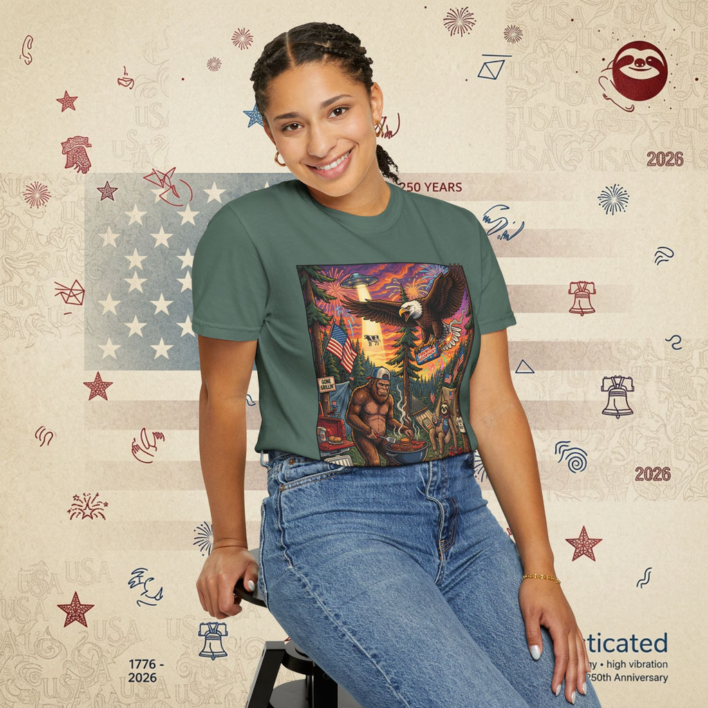 The Pitmaster — Patriotic Sasquatch Eagle Cookout T-Shirt