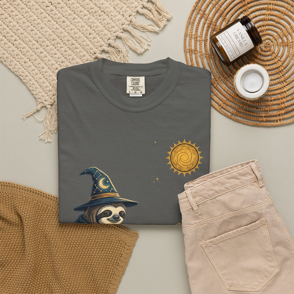 Wizard Sloth vs. Capybara Chess T-Shirt — Cute Fantasy Animal Game Tee