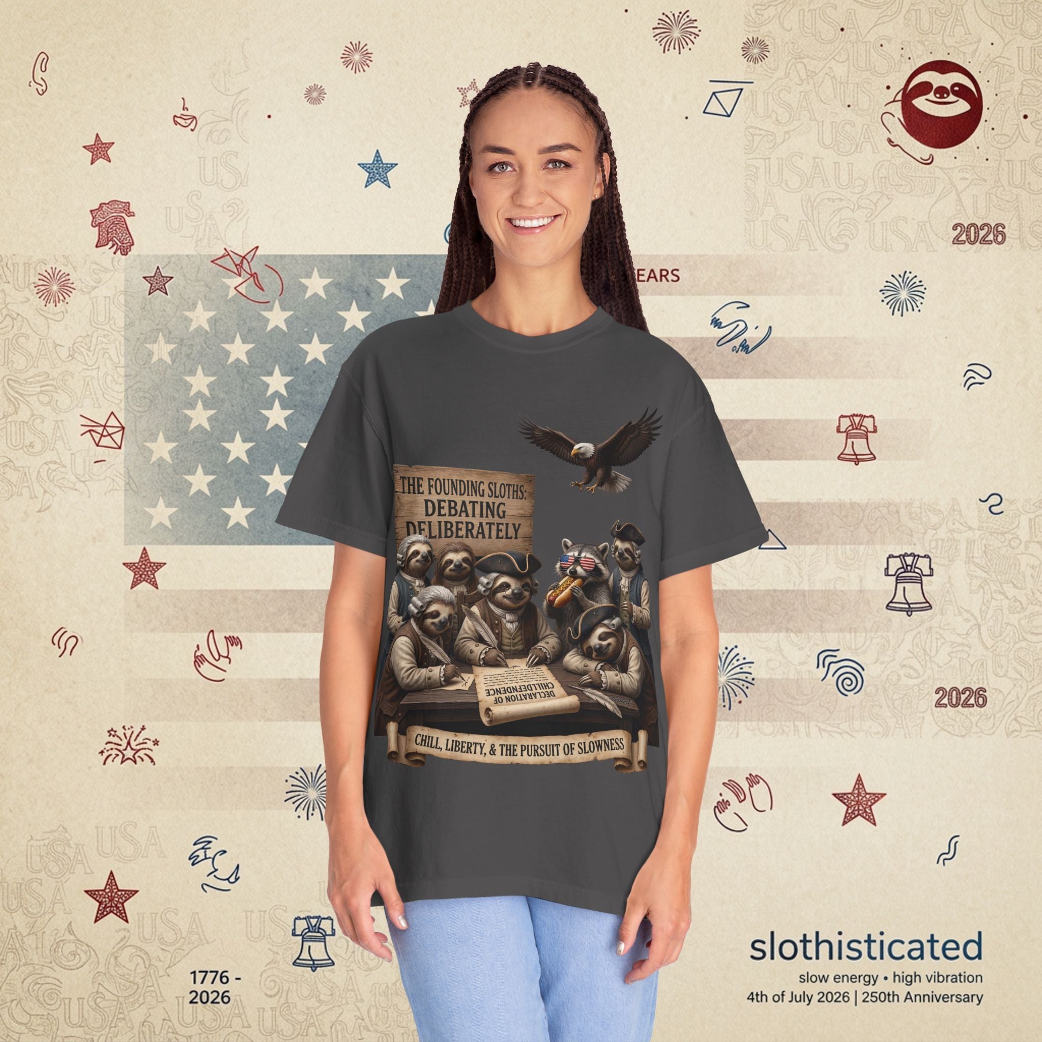 The Founding Sloths — Debating Deliberately Colonial Sloth Tee