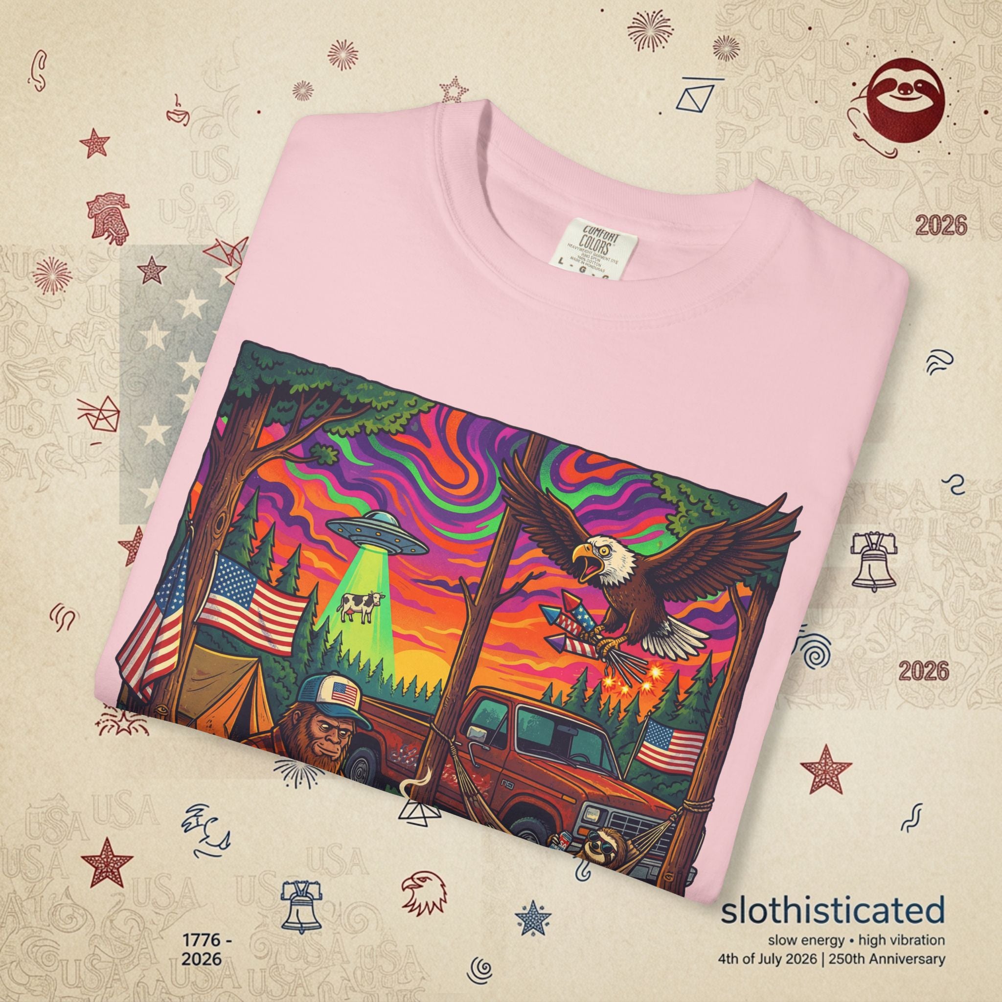 The Long Weekend — Sloth Campfire Americana T-Shirt