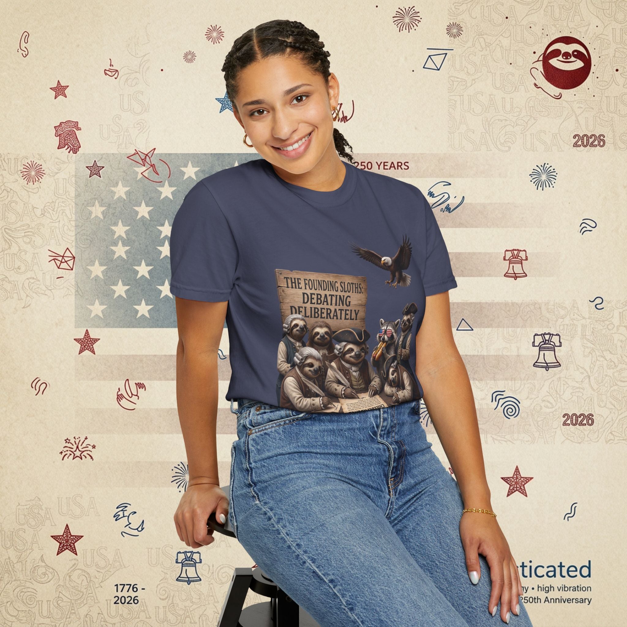 The Founding Sloths — Debating Deliberately Colonial Sloth Tee