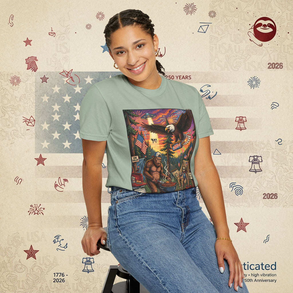 The Pitmaster — Patriotic Sasquatch Eagle Cookout T-Shirt