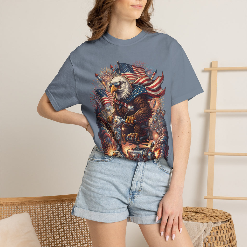 The Outrider — Patriotic Bald Eagle Motorcycle T-Shirt