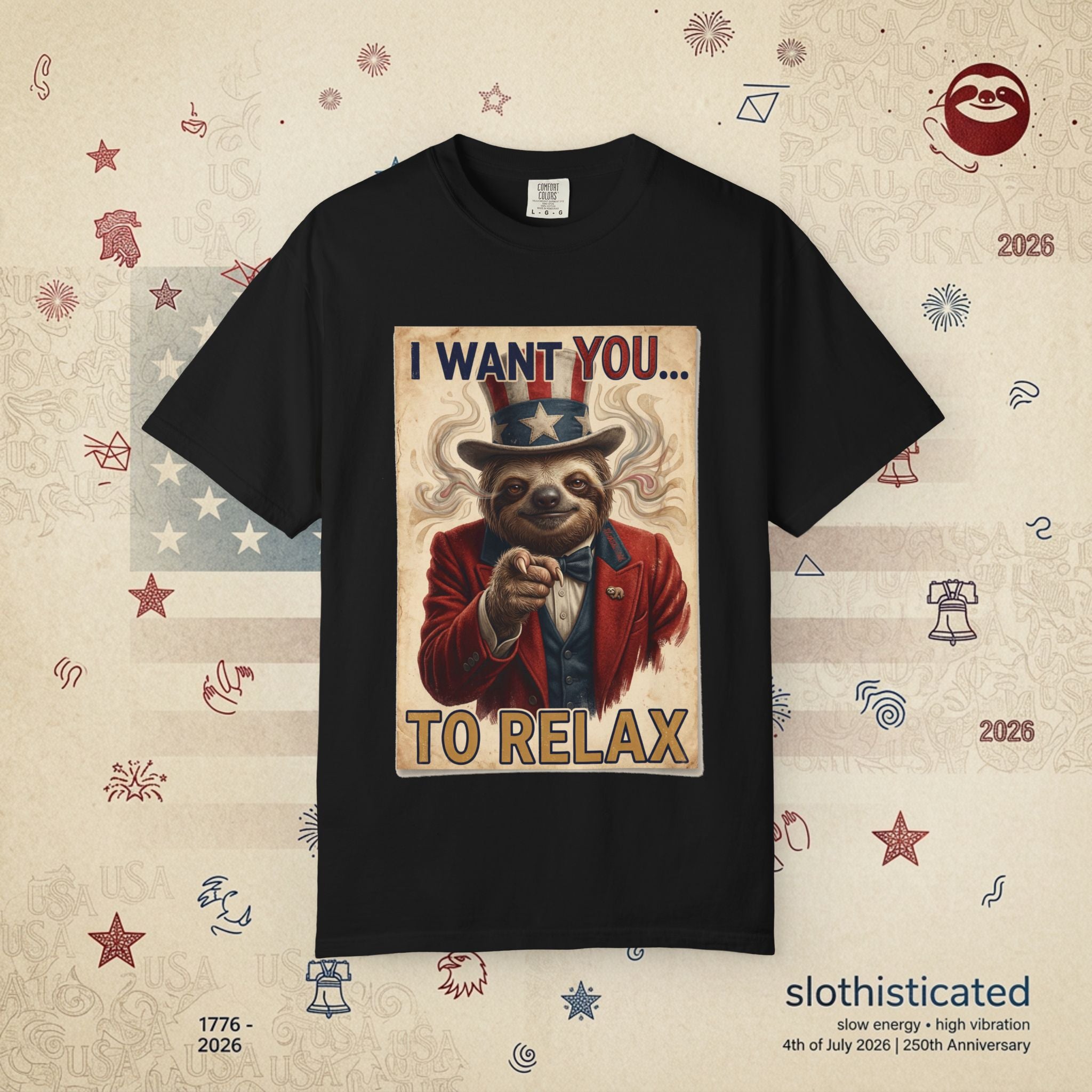 Uncle Slow — Patriotic Uncle Sam Sloth Relax Parody T-Shirt