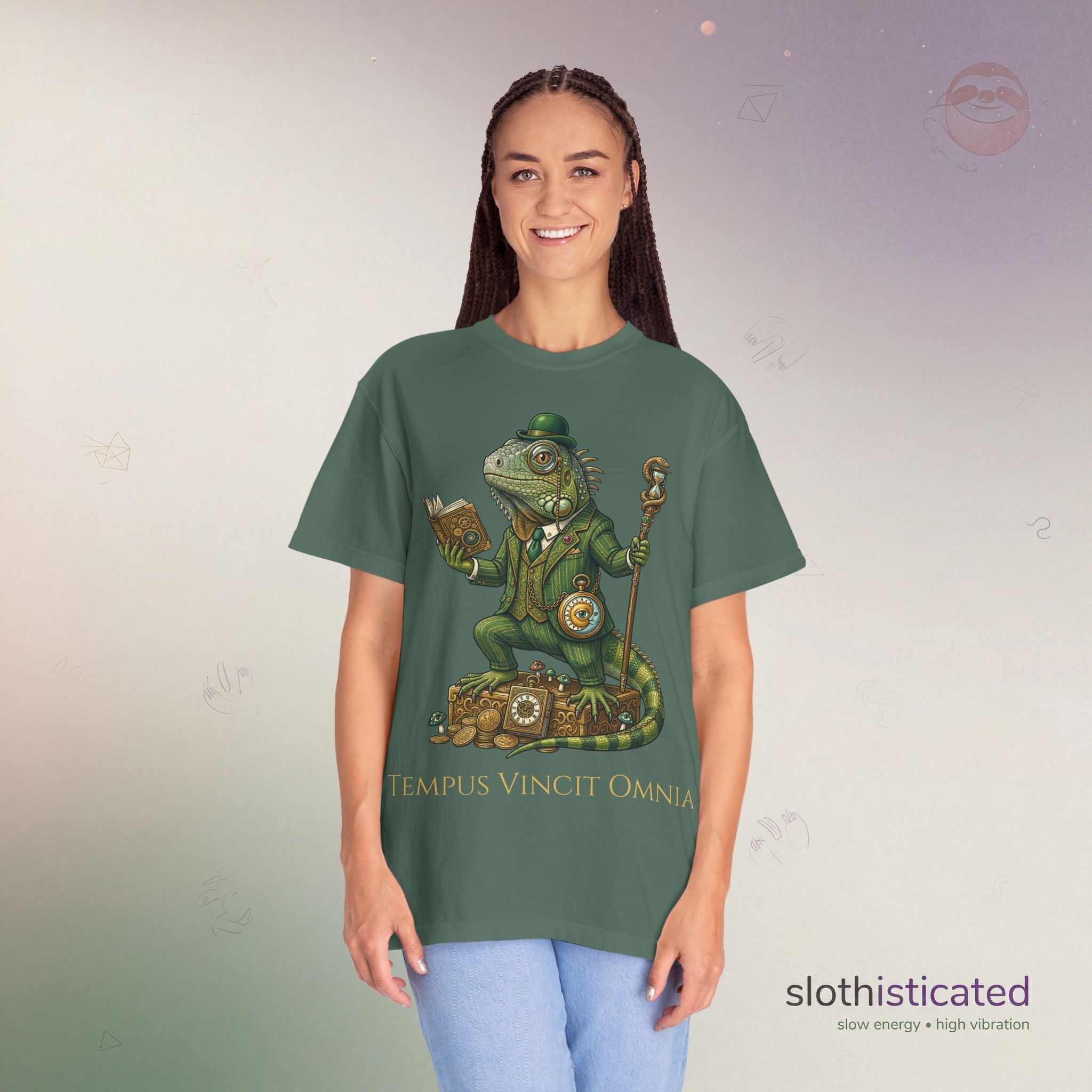 The Keeper of Hours — Mystical Iguana Sage T-Shirt