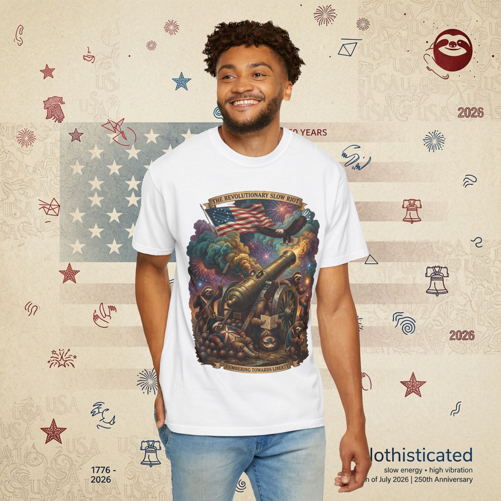 The Slow Riot — Patriotic Revolutionary Cannon 1776–2026 T-Shirt