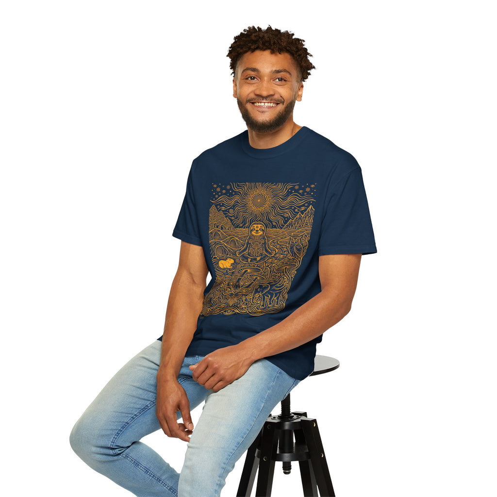 The Stillness — Meditating Sloth Mandala T-Shirt