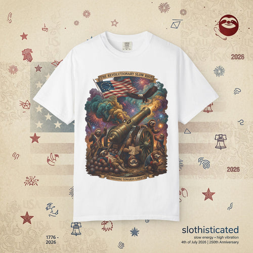 The Slow Riot — Patriotic Revolutionary Cannon 1776–2026 T-Shirt