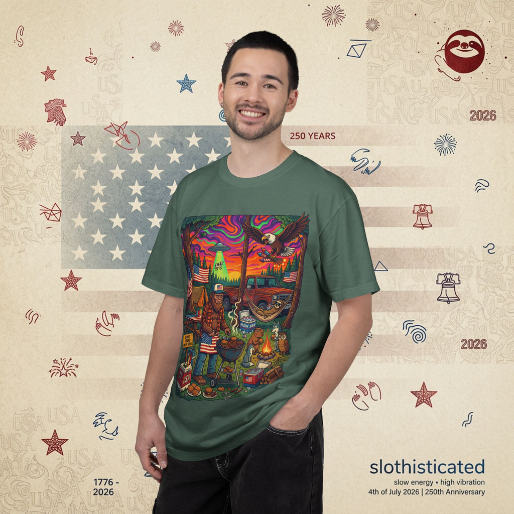 The Long Weekend — Sloth Campfire Americana T-Shirt