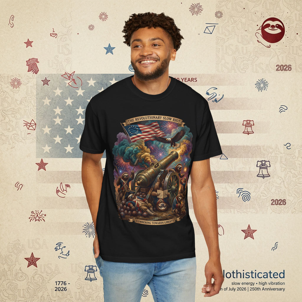 The Slow Riot — Patriotic Revolutionary Cannon 1776–2026 T-Shirt