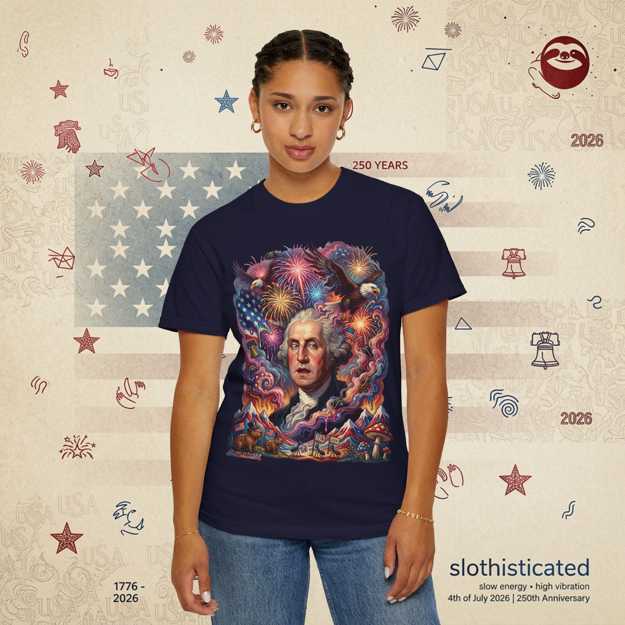 The Reverie — Psychedelic George Washington Fireworks T-Shirt