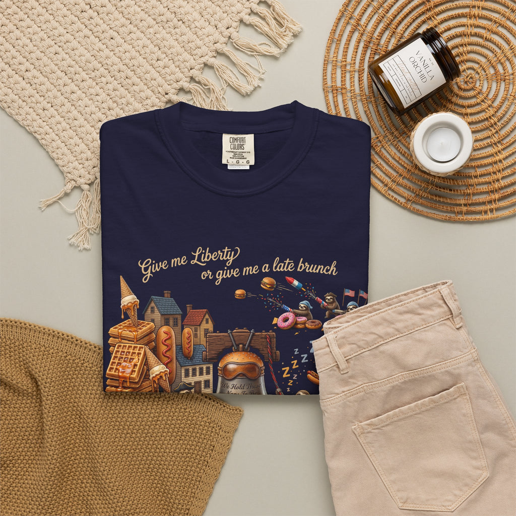 The Late Brunch — Liberty Bell Sloth Vintage Illustration Tee