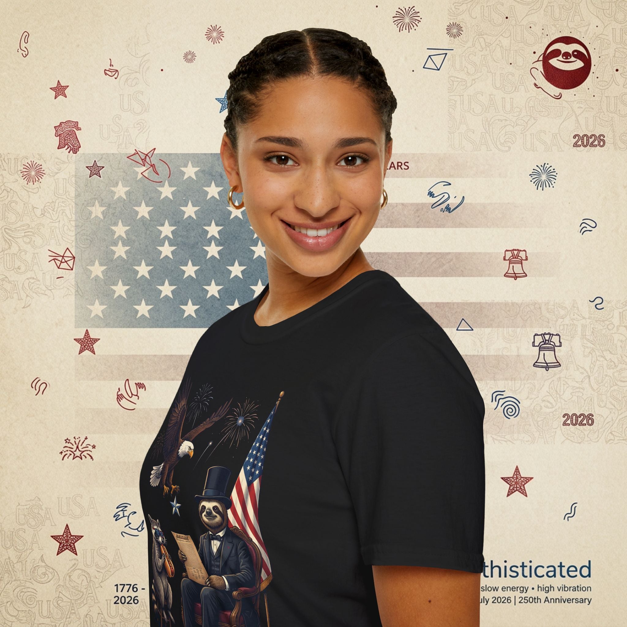 The Statesman — Lincoln-Era Sloth Portrait Tee