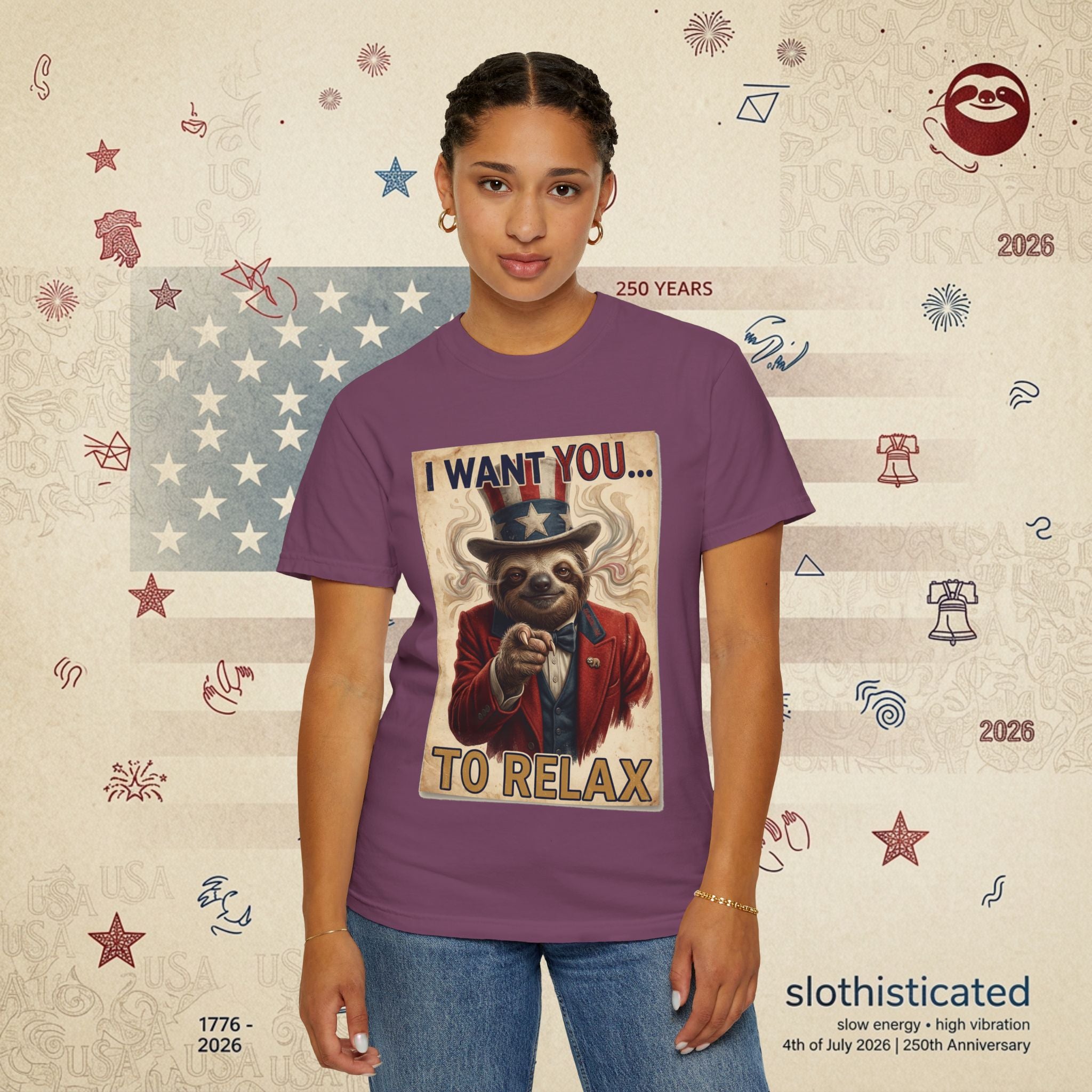 Uncle Slow — Patriotic Uncle Sam Sloth Relax Parody T-Shirt