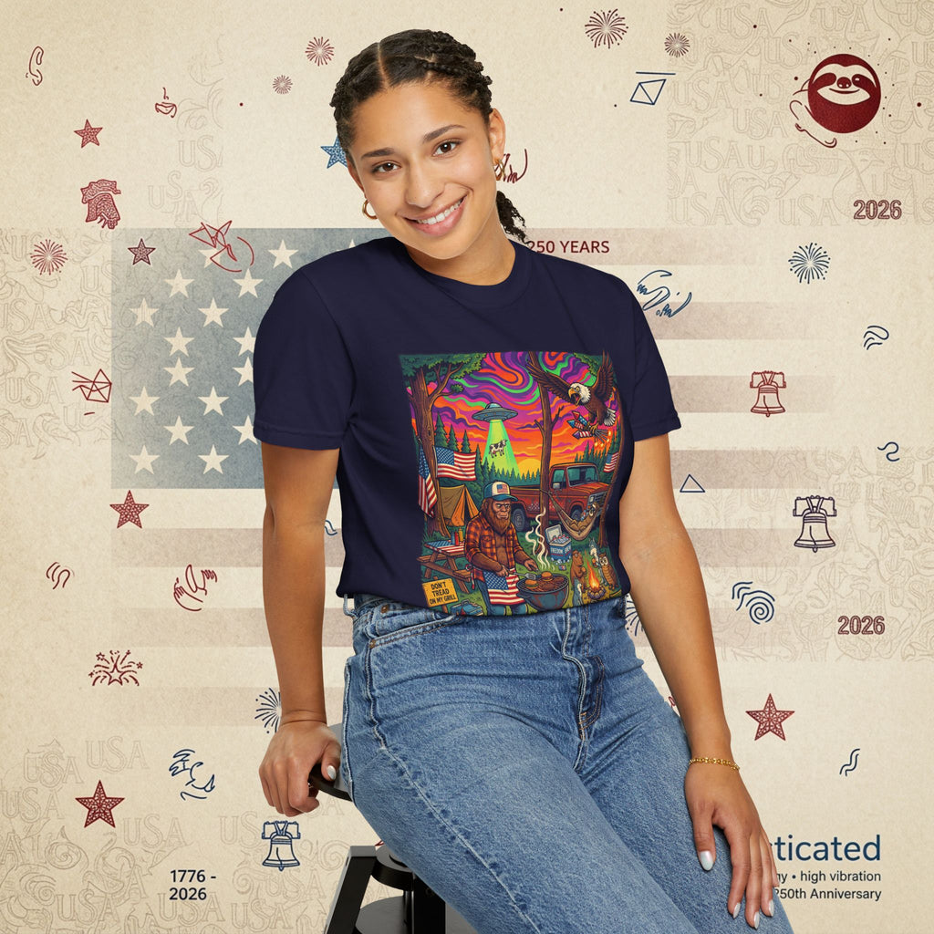 The Long Weekend — Sloth Campfire Americana T-Shirt