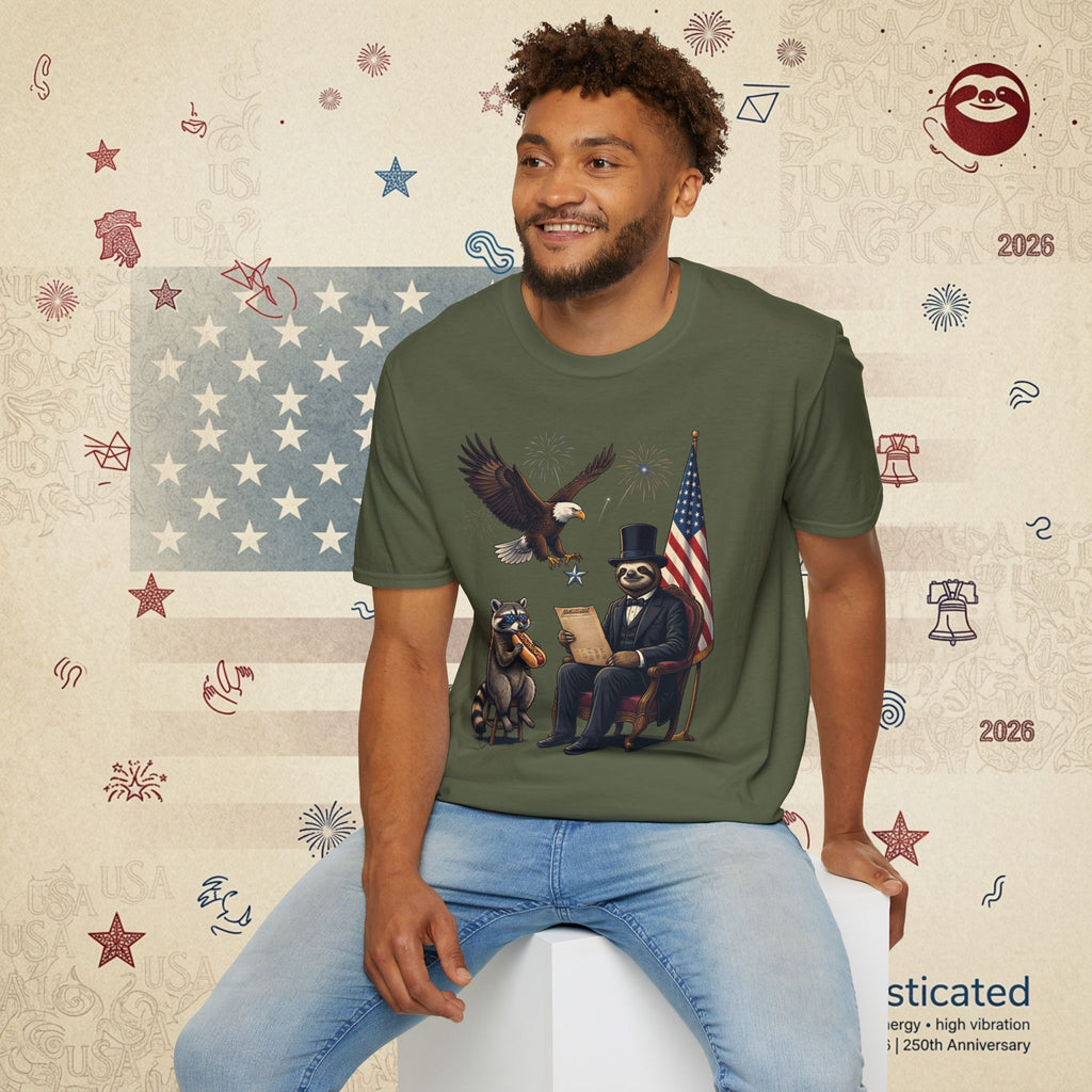 The Statesman — Lincoln-Era Sloth Portrait Tee