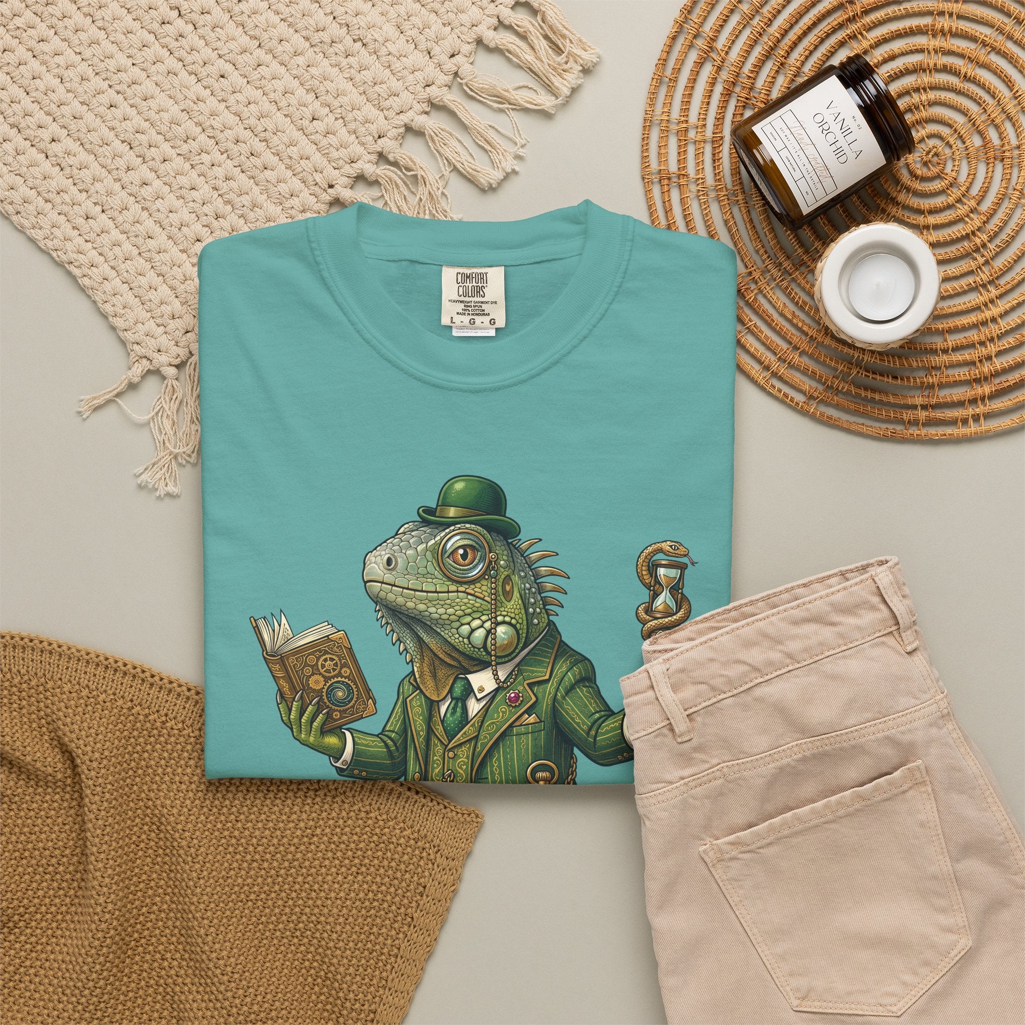 The Keeper of Hours — Mystical Iguana Sage T-Shirt