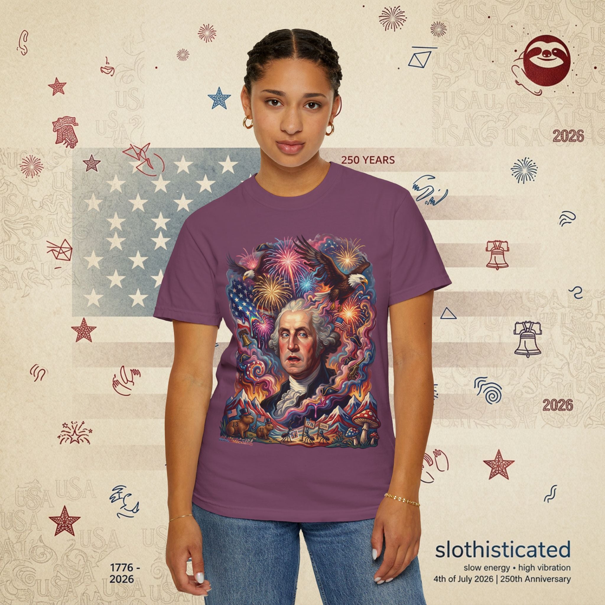 The Reverie — Psychedelic George Washington Fireworks T-Shirt