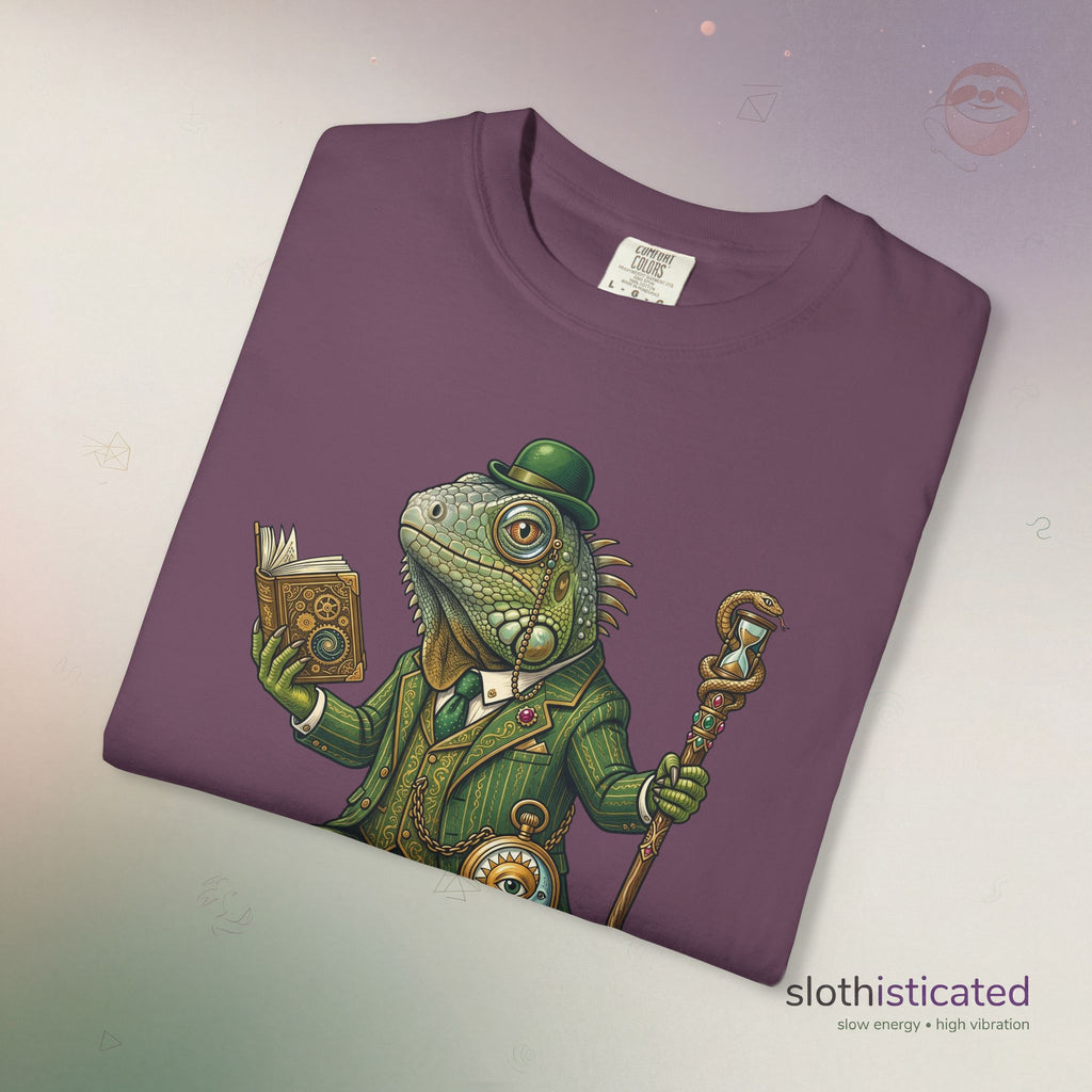 The Keeper of Hours — Mystical Iguana Sage T-Shirt