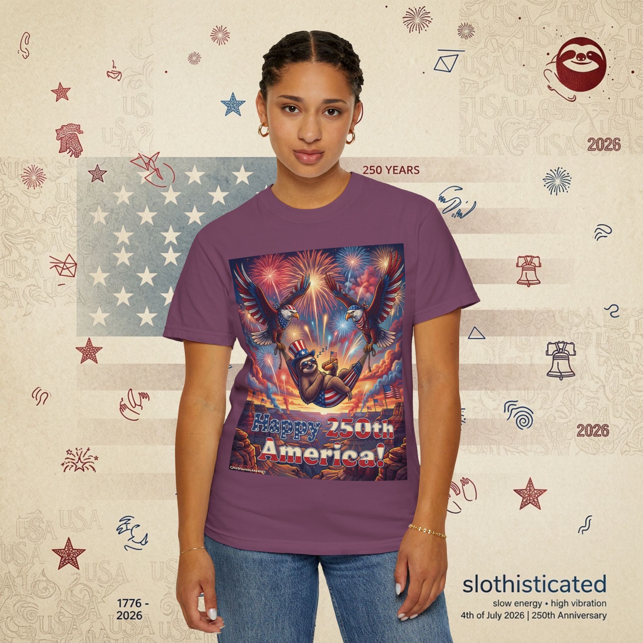 The Repose — Sloth Hammock 250th Anniversary T-Shirt