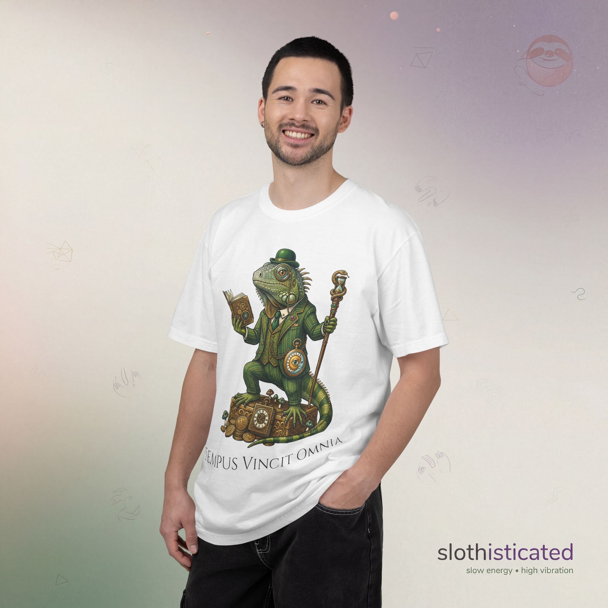 The Keeper of Hours — Mystical Iguana Sage T-Shirt