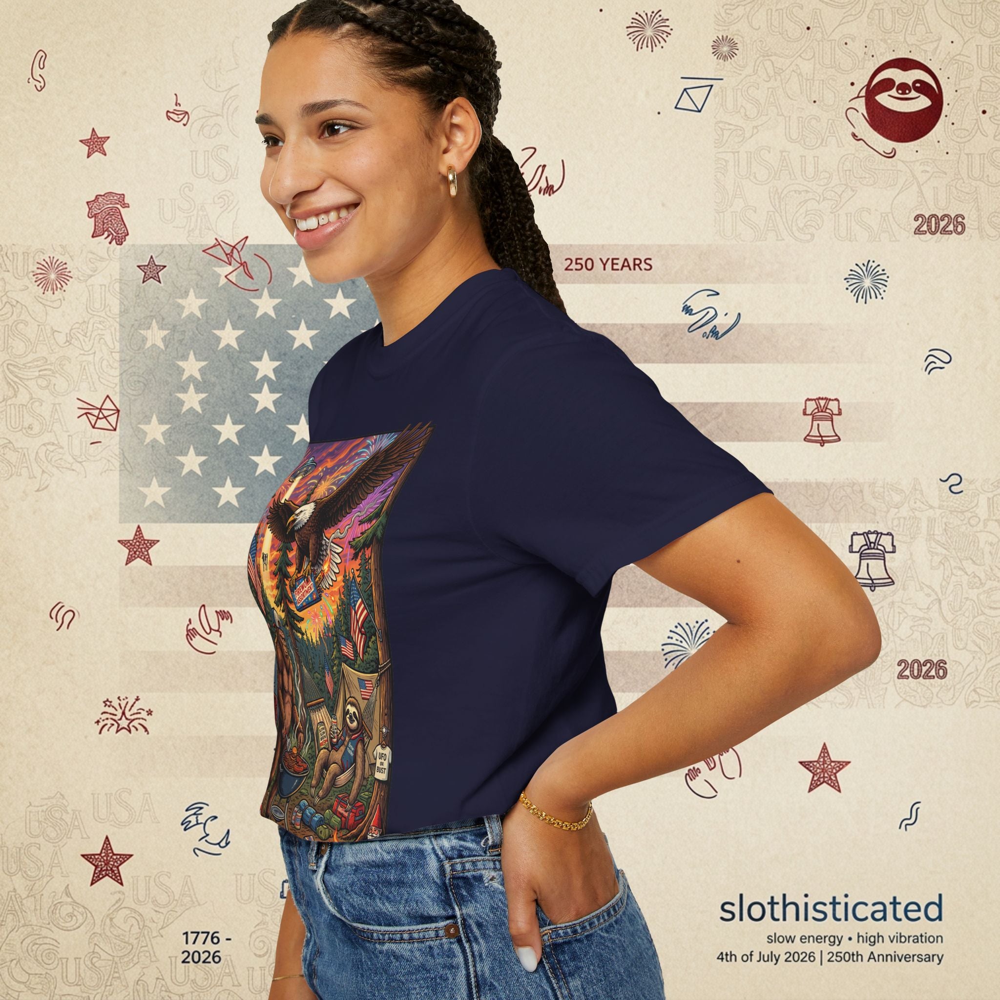 The Pitmaster — Patriotic Sasquatch Eagle Cookout T-Shirt