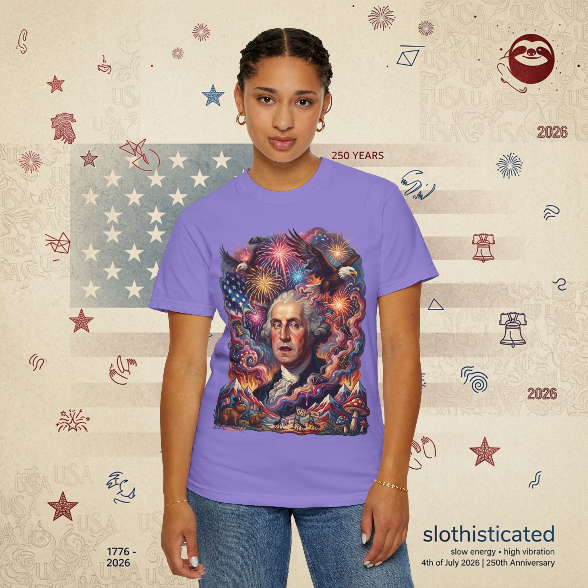 The Reverie — Psychedelic George Washington Fireworks T-Shirt