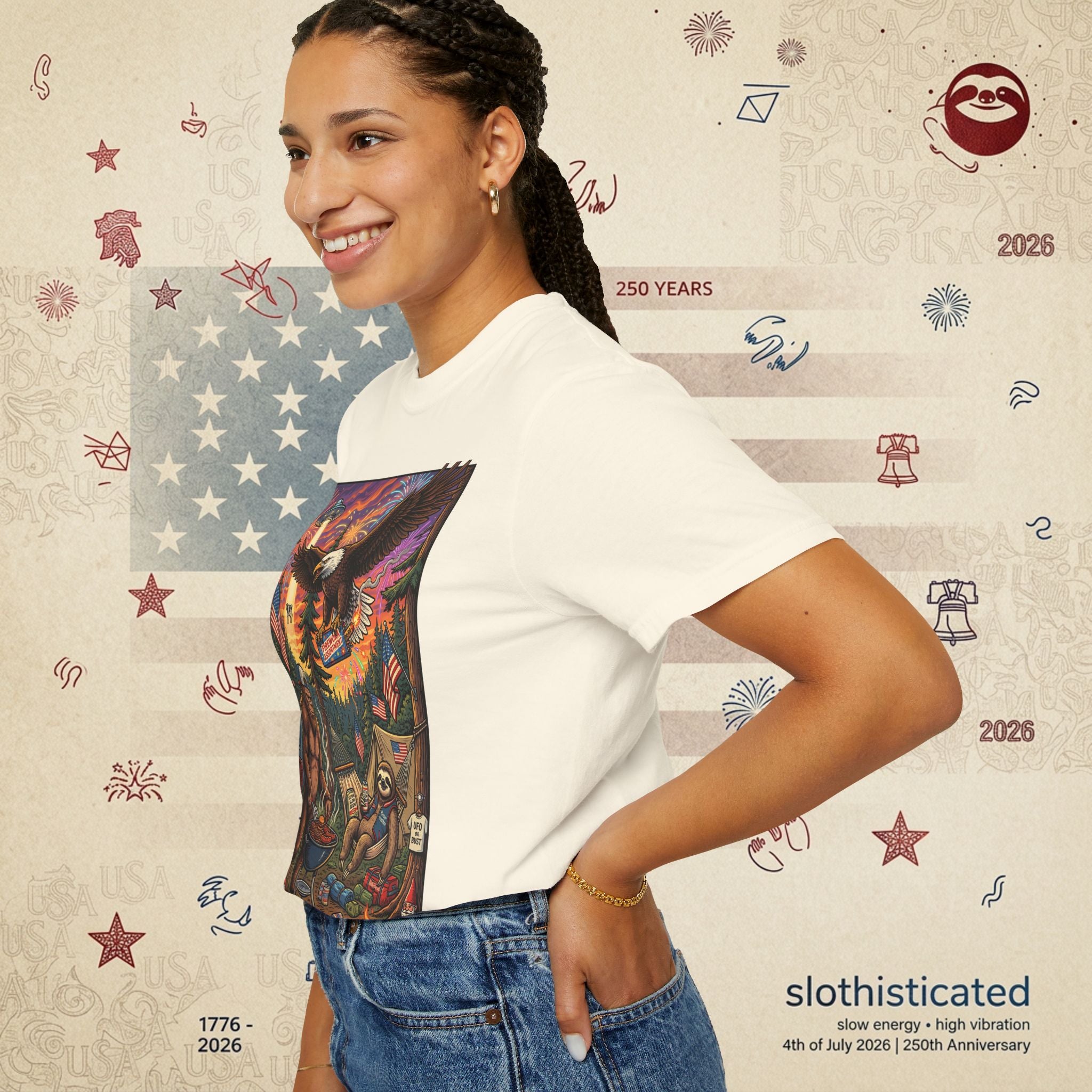 The Pitmaster — Patriotic Sasquatch Eagle Cookout T-Shirt